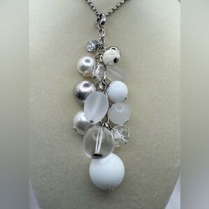 NWT Fossil Brand Stainless Steel Beaded Necklace with tin